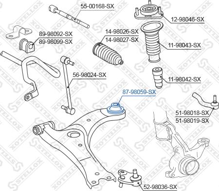 Stellox 87-98059-SX - Сайлентблок, важеля підвіски колеса autozip.com.ua