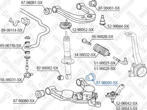 Stellox 87-98080-SX - Сайлентблок, важеля підвіски колеса autozip.com.ua