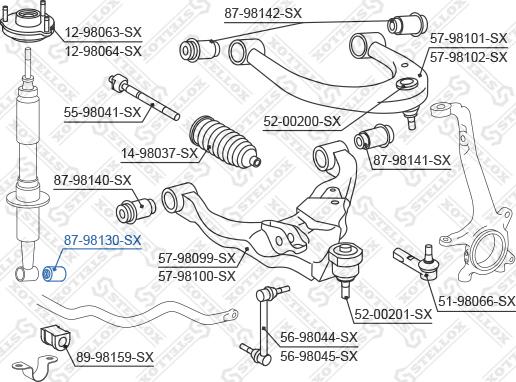 Stellox 87-98130-SX - Сайлентблок, важеля підвіски колеса autozip.com.ua