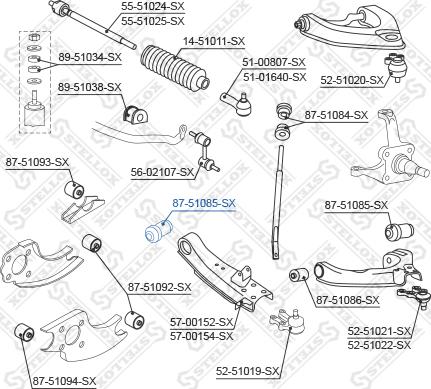 Stellox 87-51085-SX - Сайлентблок, важеля підвіски колеса autozip.com.ua