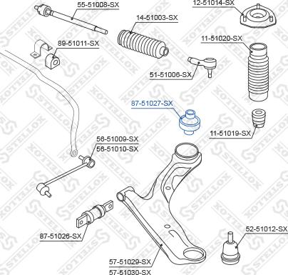 Stellox 87-51027-SX - Сайлентблок, важеля підвіски колеса autozip.com.ua