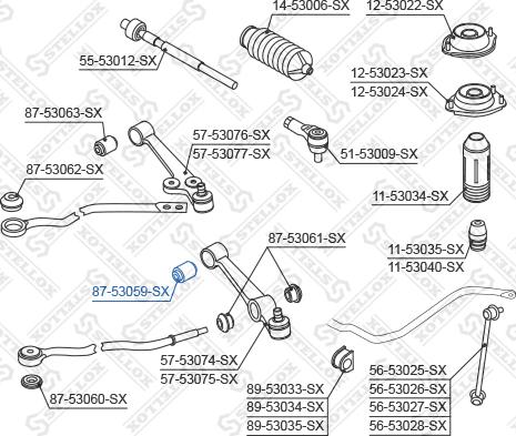 Stellox 87-53059-SX - Сайлентблок, важеля підвіски колеса autozip.com.ua