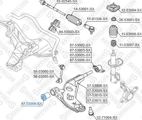 Stellox 87-53004-SX - Сайлентблок, важеля підвіски колеса autozip.com.ua