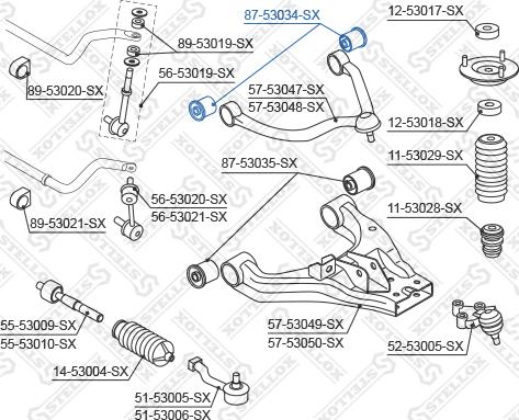 Stellox 87-53034-SX - Сайлентблок, важеля підвіски колеса autozip.com.ua