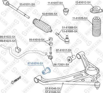 Stellox 87-61016-SX - Сайлентблок, важеля підвіски колеса autozip.com.ua