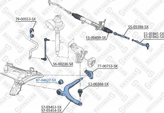 Stellox 87-04627-SX - Сайлентблок, важеля підвіски колеса autozip.com.ua