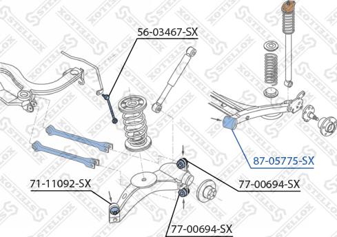 Stellox 87-05775-SX - Сайлентблок, важеля підвіски колеса autozip.com.ua