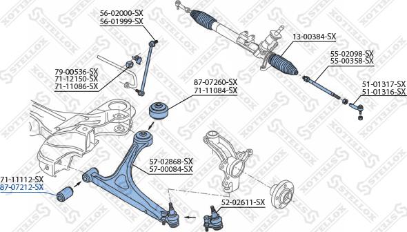 Stellox 87-07212-SX - Сайлентблок, важеля підвіски колеса autozip.com.ua