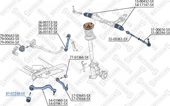 Stellox 87-07230-SX - Сайлентблок, важеля підвіски колеса autozip.com.ua