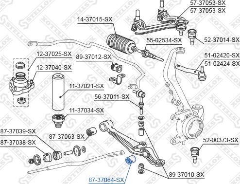 Stellox 87-37064-SX - Сайлентблок, важеля підвіски колеса autozip.com.ua