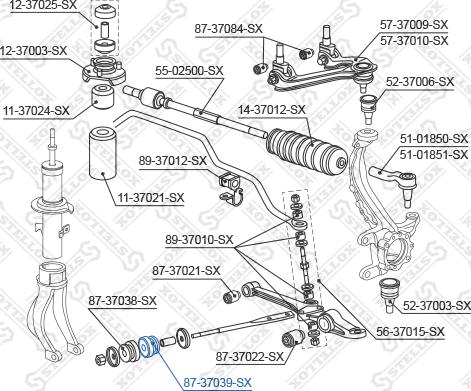 Stellox 87-37039-SX - Сайлентблок, важеля підвіски колеса autozip.com.ua