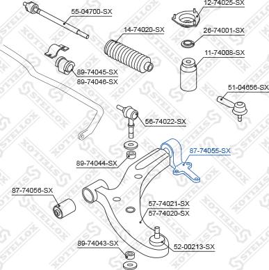 Stellox 87-74055-SX - Сайлентблок, важеля підвіски колеса autozip.com.ua