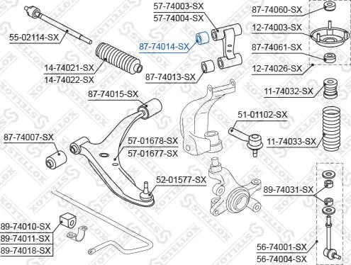 Stellox 87-74014-SX - Сайлентблок, важеля підвіски колеса autozip.com.ua