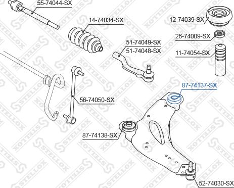 Stellox 87-74137-SX - Сайлентблок, важеля підвіски колеса autozip.com.ua