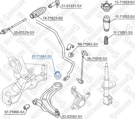 Stellox 87-71061-SX - Сайлентблок, важеля підвіски колеса autozip.com.ua