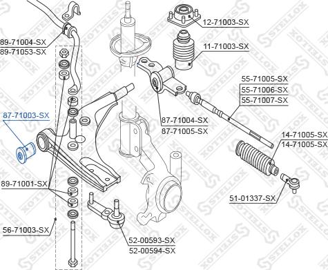 Stellox 87-71003-SX - Сайлентблок, важеля підвіски колеса autozip.com.ua