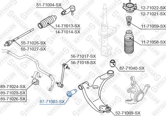 Stellox 87-71083-SX - Сайлентблок, важеля підвіски колеса autozip.com.ua