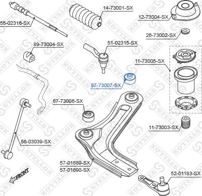 Stellox 87-73007-SX - Сайлентблок, важеля підвіски колеса autozip.com.ua