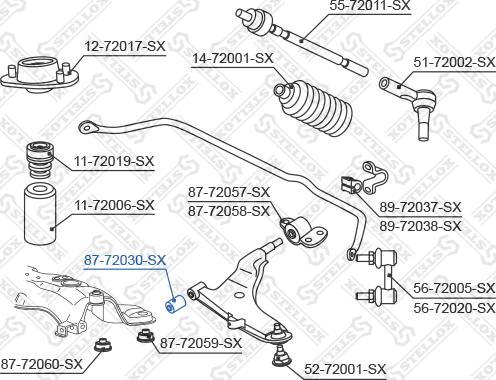 Stellox 87-72030-SX - Сайлентблок, важеля підвіски колеса autozip.com.ua