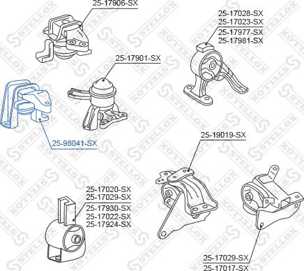 Stellox 25-98041-SX - Подушка, підвіска двигуна autozip.com.ua