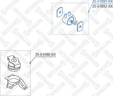 Stellox 25-51091-SX - Подушка, підвіска двигуна autozip.com.ua