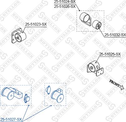 Stellox 25-51027-SX - Подушка, підвіска двигуна autozip.com.ua