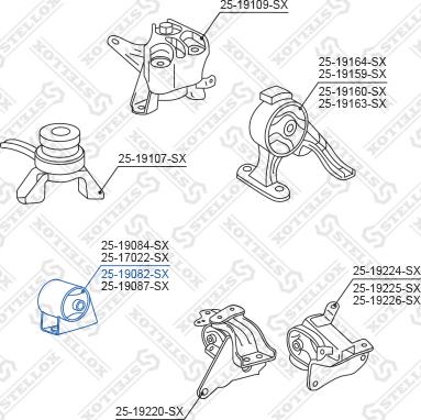 Stellox 25-19082-SX - Подушка, підвіска двигуна autozip.com.ua