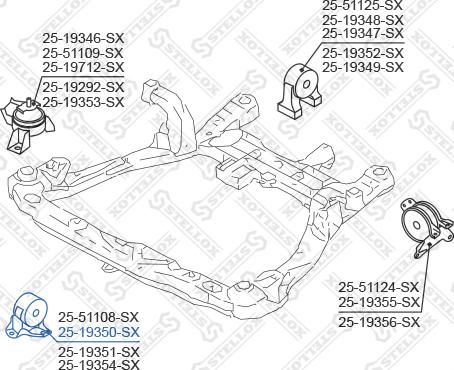 Stellox 25-19350-SX - Подушка, підвіска двигуна autozip.com.ua