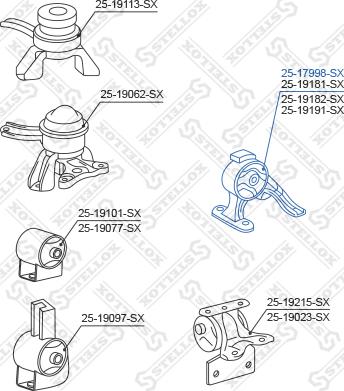 Stellox 25-17998-SX - Подушка, підвіска двигуна autozip.com.ua