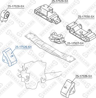 Stellox 25-17526-SX - Подушка, підвіска двигуна autozip.com.ua