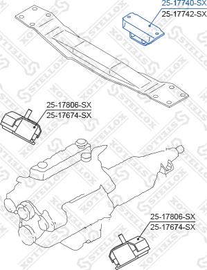 Stellox 25-17740-SX - Подушка, підвіска двигуна autozip.com.ua