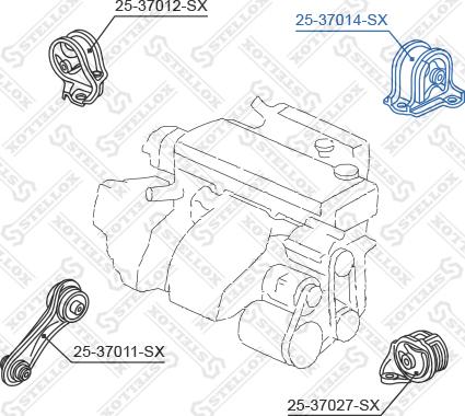 Stellox 25-37014-SX - Подушка, підвіска двигуна autozip.com.ua