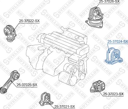 Stellox 25-37024-SX - Подушка, підвіска двигуна autozip.com.ua