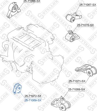 Stellox 25-71069-SX - Подушка, підвіска двигуна autozip.com.ua