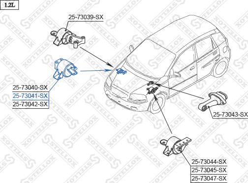 Stellox 25-73041-SX - Подушка, підвіска двигуна autozip.com.ua