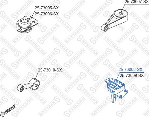 Stellox 25-73008-SX - Подушка, підвіска двигуна autozip.com.ua