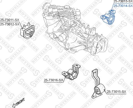 Stellox 25-73014-SX - Подушка, підвіска двигуна autozip.com.ua