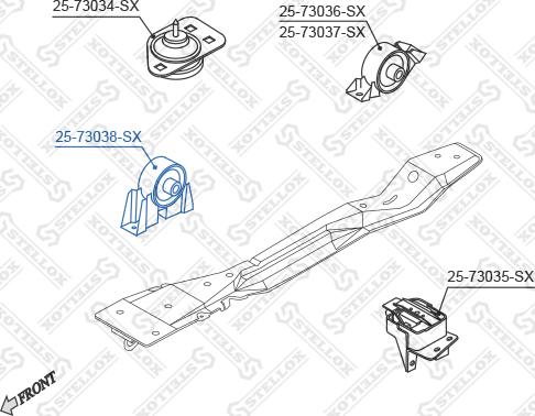 Stellox 25-73038-SX - Подушка, підвіска двигуна autozip.com.ua