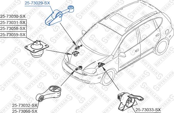 Stellox 25-73029-SX - Подушка, підвіска двигуна autozip.com.ua