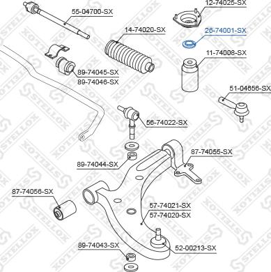 Stellox 26-74001-SX - Підшипник кочення, опора стійки амортизатора autozip.com.ua