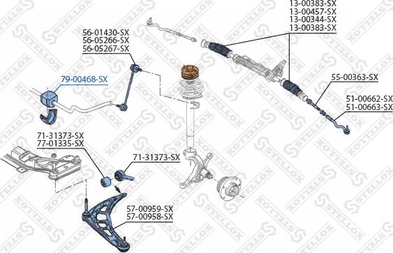 Stellox 79-00468-SX - Втулка, стабілізатор autozip.com.ua