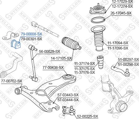 Stellox 79-00008-SX - Втулка, стабілізатор autozip.com.ua