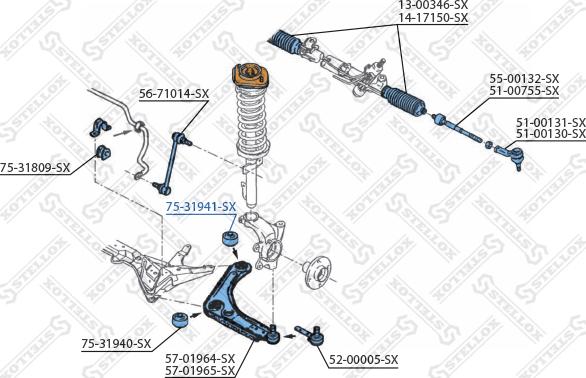 Stellox 75-31941-SX - Сайлентблок, важеля підвіски колеса autozip.com.ua