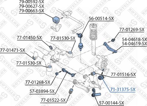 Stellox 71-31375-SX - Сайлентблок, важеля підвіски колеса autozip.com.ua