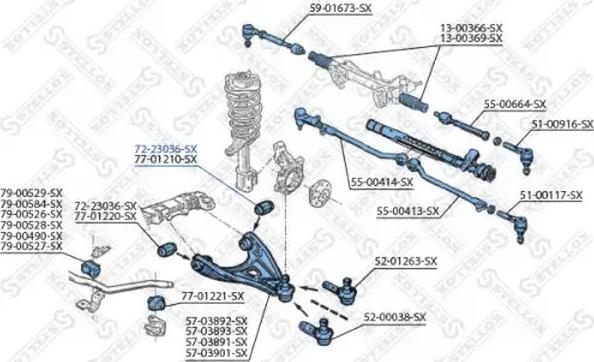 Stellox 72-23036-SX - Сайлентблок, важіль підвіски колеса autozip.com.ua