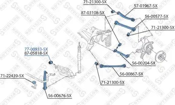 Stellox 77-00933-SX - Сайлентблок, важіль підвіски колеса autozip.com.ua