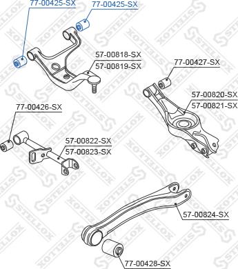 Stellox 77-00425-SX - Сайлентблок, важеля підвіски колеса autozip.com.ua