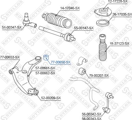 Stellox 77-00650-SX - Сайлентблок, важеля підвіски колеса autozip.com.ua