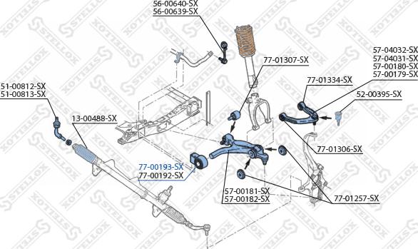 Stellox 77-00193-SX - Сайлентблок, важеля підвіски колеса autozip.com.ua