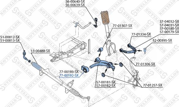 Stellox 77-00192-SX - Сайлентблок, важеля підвіски колеса autozip.com.ua